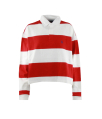 polo streep cropped rood/wit